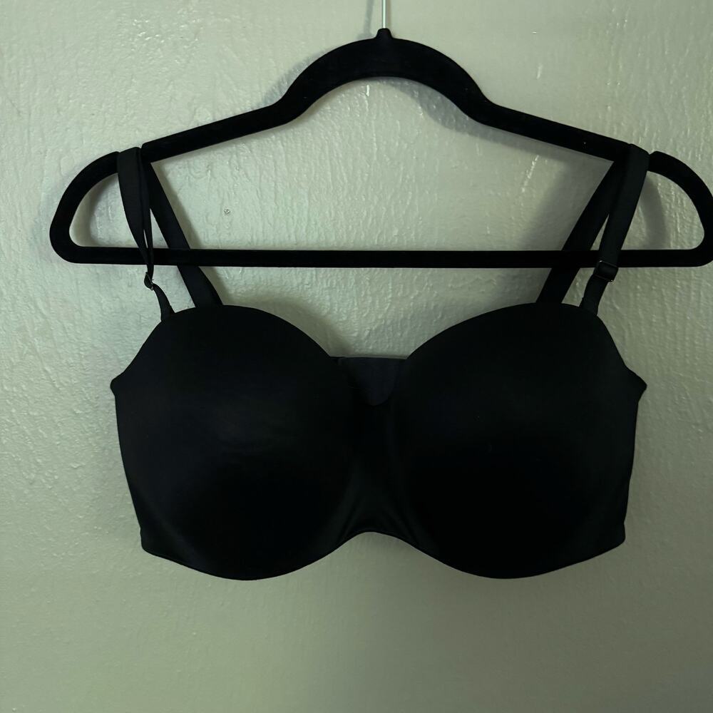 VICTORIA'S SECRET Black Lined Smooth Strapless Bra Size 36DDD Casual